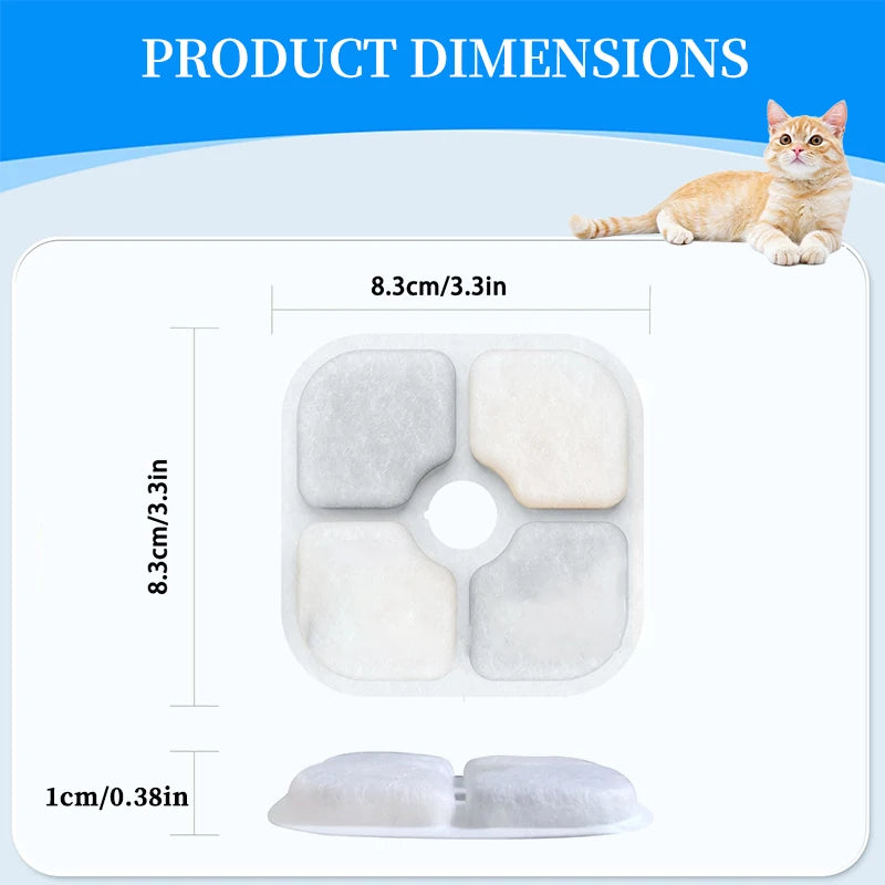 6/12/18/24PCS Activated Carbon Replacement Filters For Pet Automatic Drinking Fountain Battery Operated Cat Water Fountain