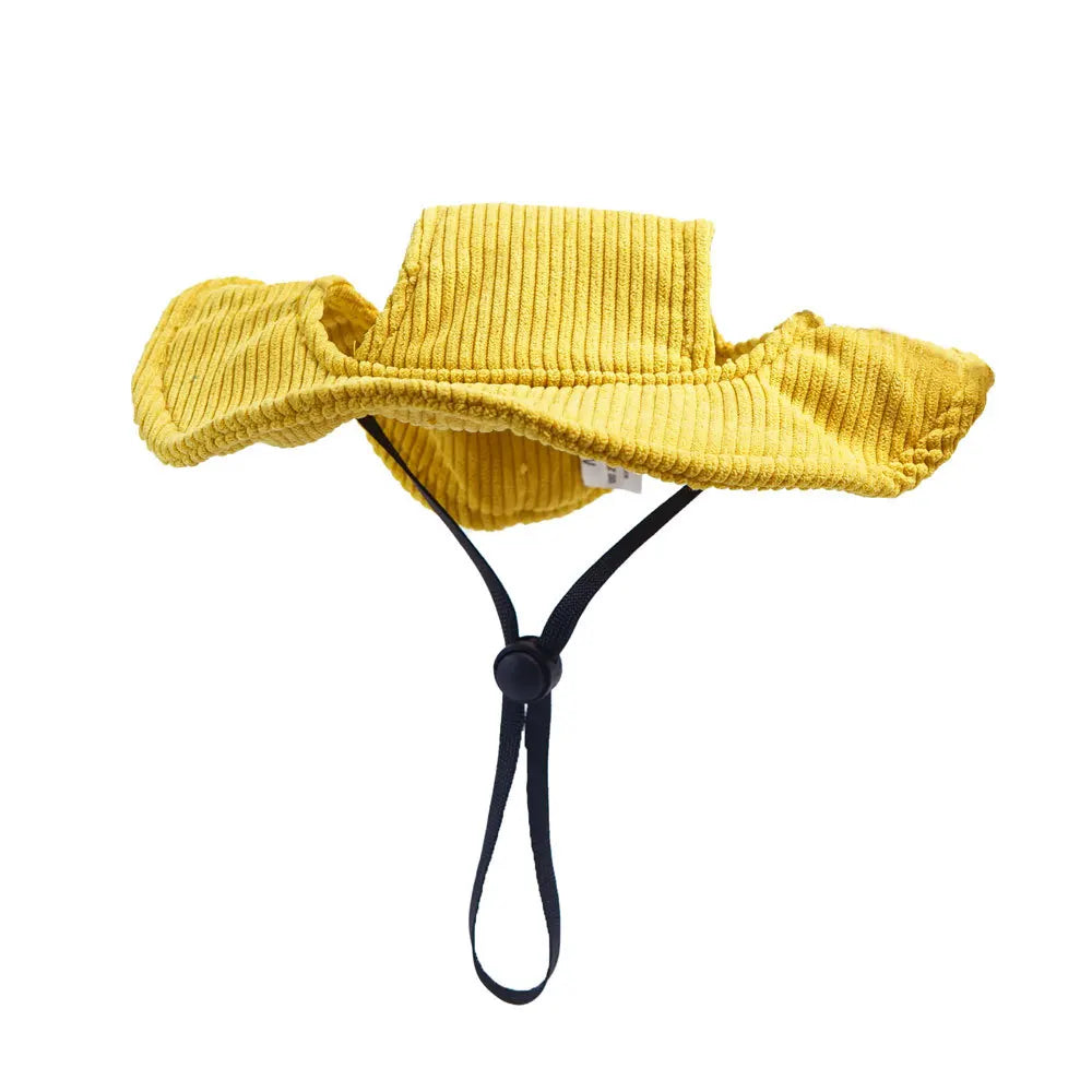 Adjustable Corduroy Dog Hat in Nine Colors, XS to XL