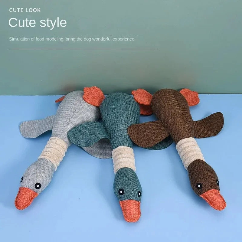 1Pcs Durable Goose Squeaky Chew Toys for Dogs and Cats Teeth Cleaning Pet Supplies Cute Safe Material Sturdy