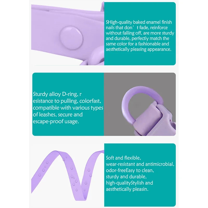 New Macaron Colored PVC Dog Collar Waterproof Dirt Resistant Easy To Clean Pet Collar Adjustable Neck Collar Pet Dog Collar