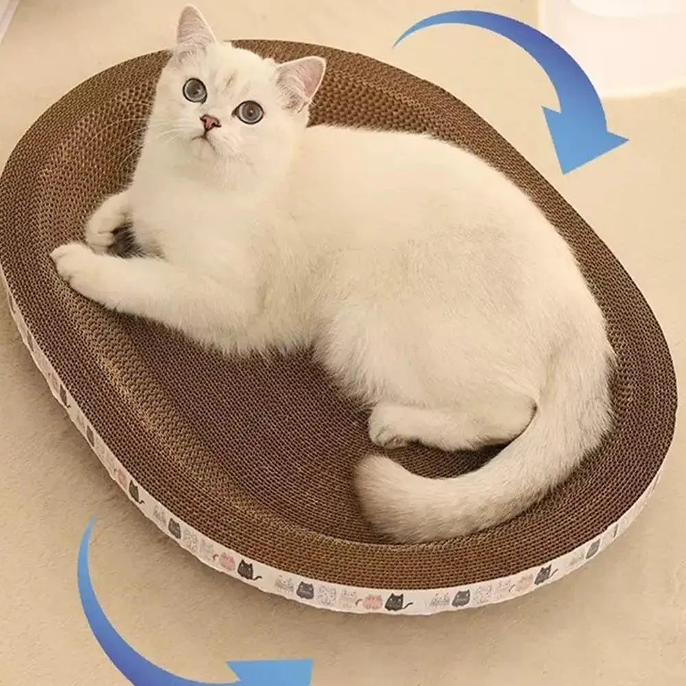 Winter Corrugated Cat Scratcher Cat Scrapers Round Oval Grinding Claw Toys for Cats Wear-Resistant Cat Bed Nest Cat Accessories