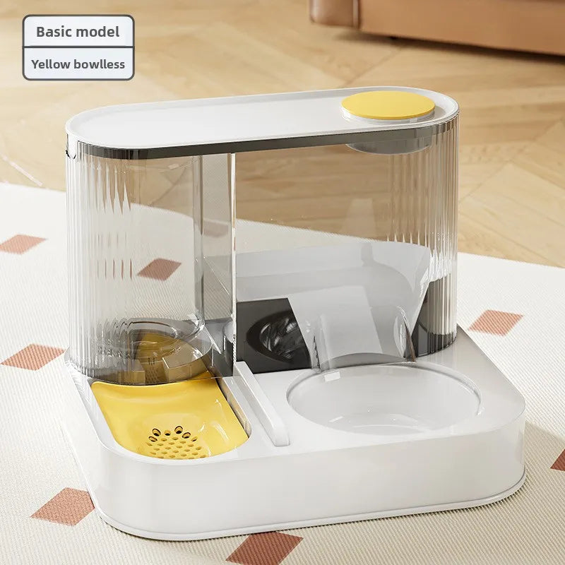 2-in-1 Cat Food Bowl and Water Fountain Feeding Dish