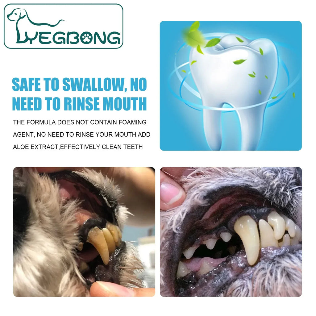 Yegbong Pet Toothpaste for Dogs Fresh Breath Oral Cleaning Bad Breath Dental Plaque Cleaning Cat Care Edible Toothpaste