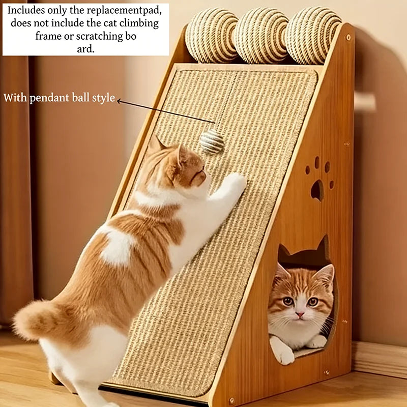 Standing Sisal Cat Scratcher with Hanging Ball Toy