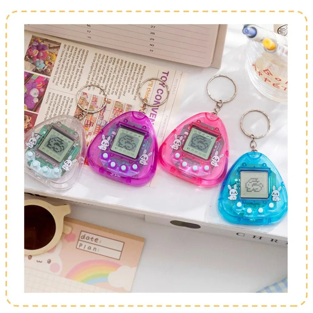 1PC Transparent Electronic Pet, 168 Pets in 1 Virtual Digital Cyber Pet, Nostalgic Pixel Handheld Game Toy