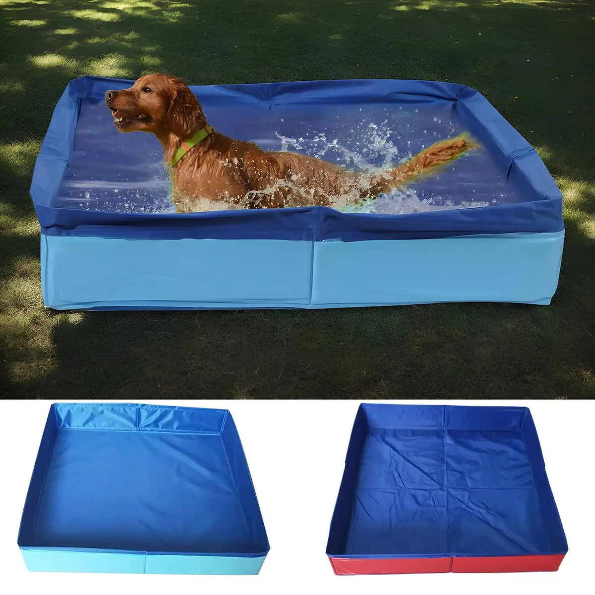 Pet Bath Pool PVC Non Inflatable Pet Puppy Bathing Tub Foldable Dog Bath Tub Square Shaped Anti Slip For Small Puppy Cats Other