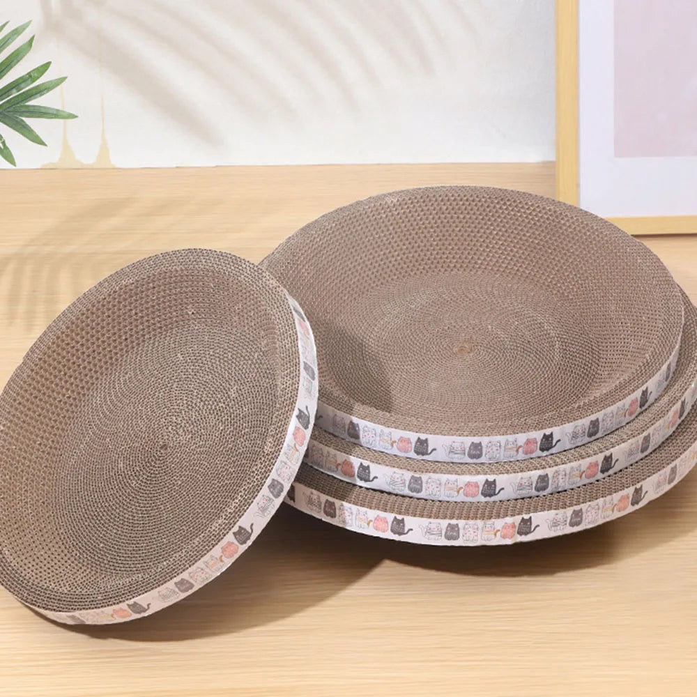 Corrugated Cardboard Cat Scratcher Bowl Bed, Two Sizes