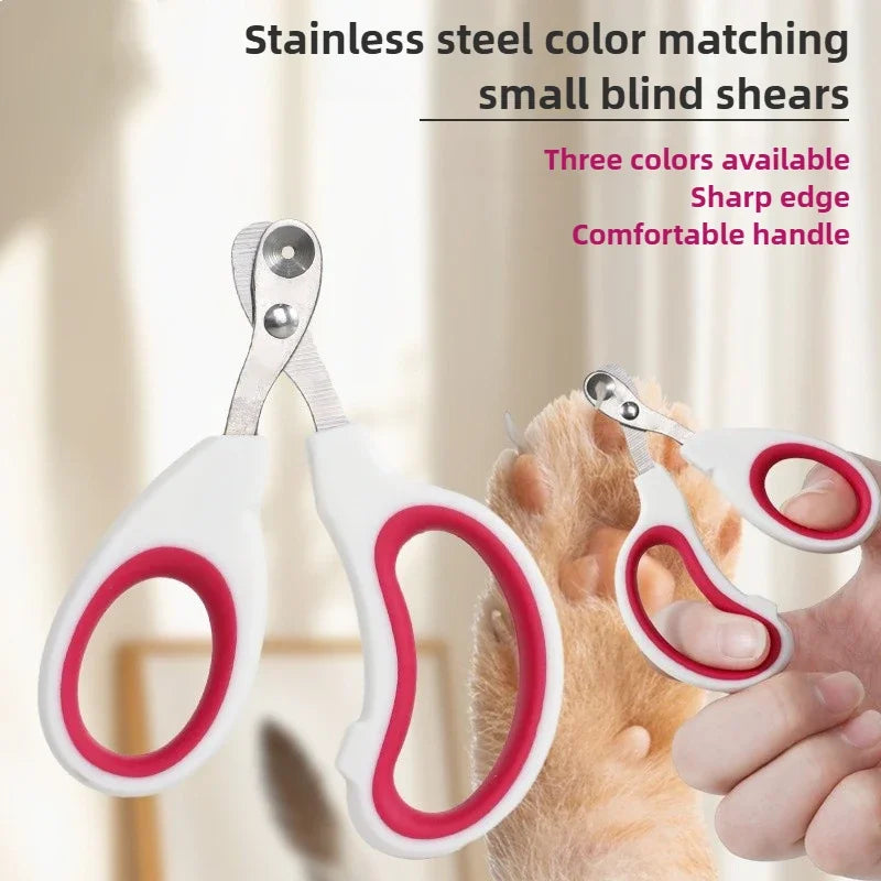 Pet Nail Clippers for Cats Anti Bleeding Design Pet Dog Nail Trimmer for Small Dogs Grooming Scissors Durable Stainless Steel