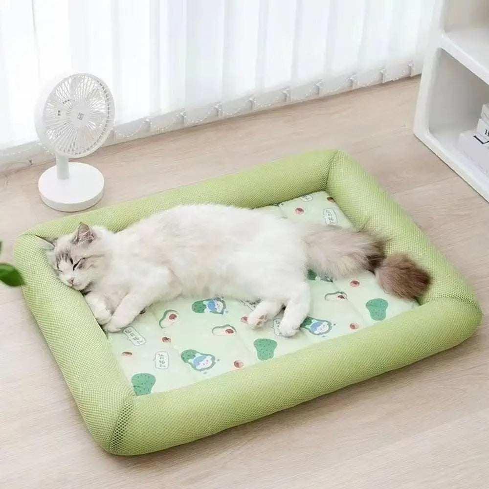 Square Cotton Pet Bed with Raised Edge