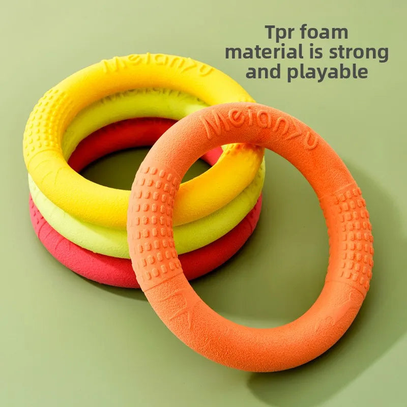 Bite-Resistant Soft Pull-Ring Frisbee Dog Training TPR Material Can Float Water Dog Training Interactive Pet Toys Pet Products
