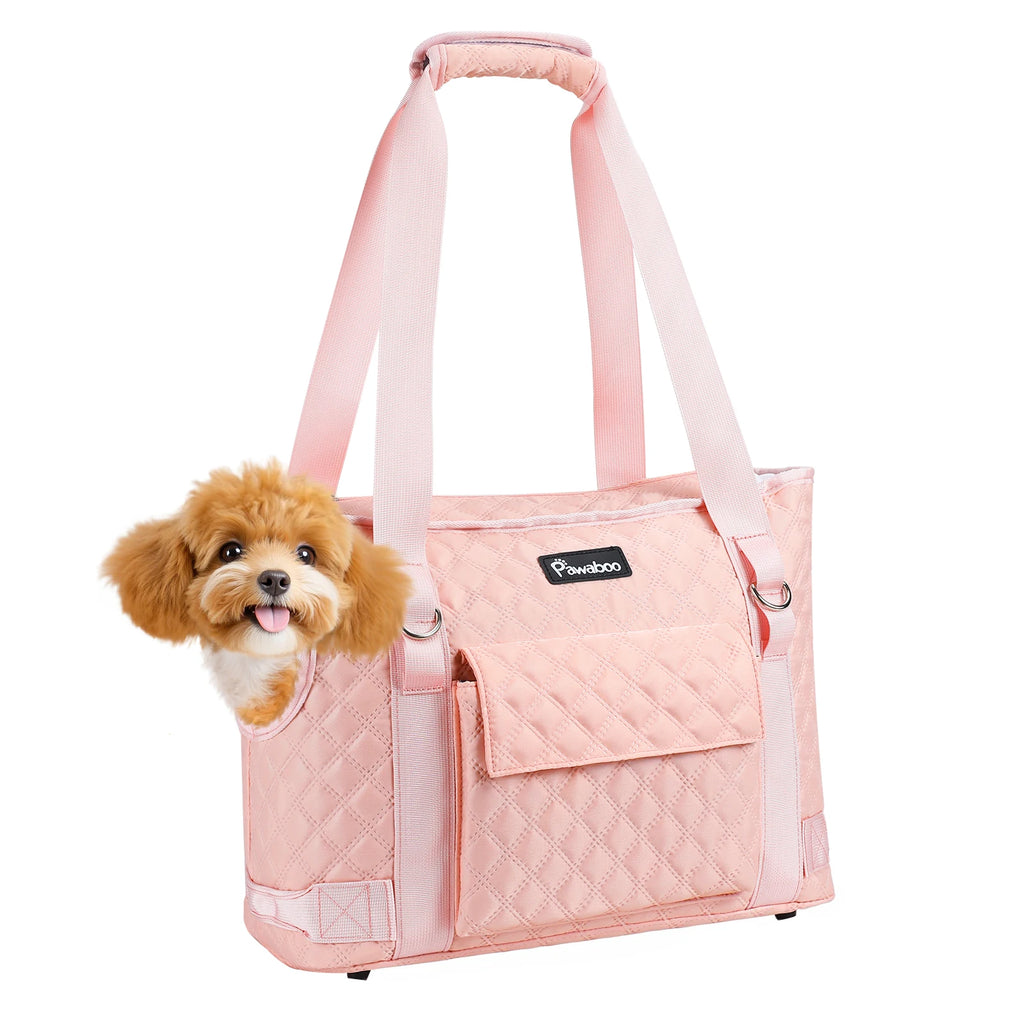 Pawaboo Dog Purse Carrier for Small Dogs with Pocket Lightweight Dogs and Puppies Tote Bag Carrier Dog Carriers Soft Sided