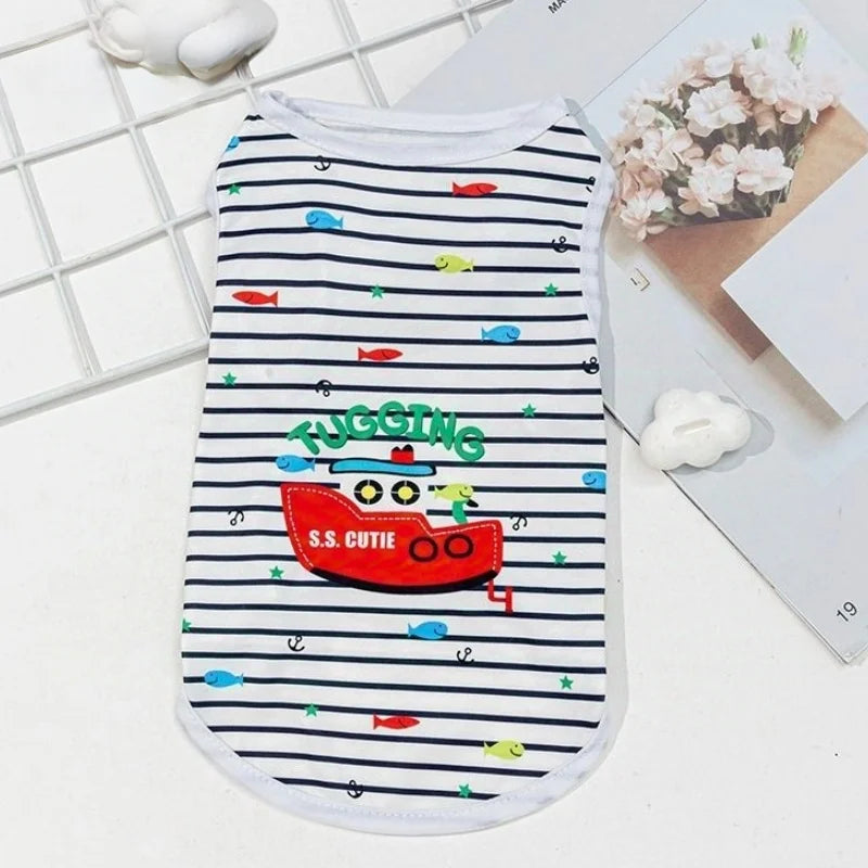 Cartoon Print Summer Shirt for Dogs