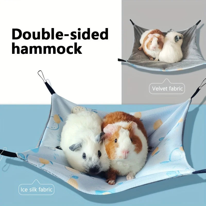 Double-Sided Hammock Guinea Pig Breathable Summer Hammock with Sling Pets Hammock Pet Products Small Pets Accessory Equipment