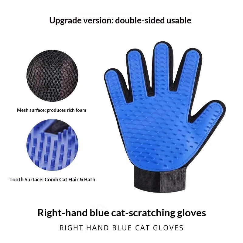 Silicone Pet Grooming Glove – Left, Right or Pair, Blue/Green/Red