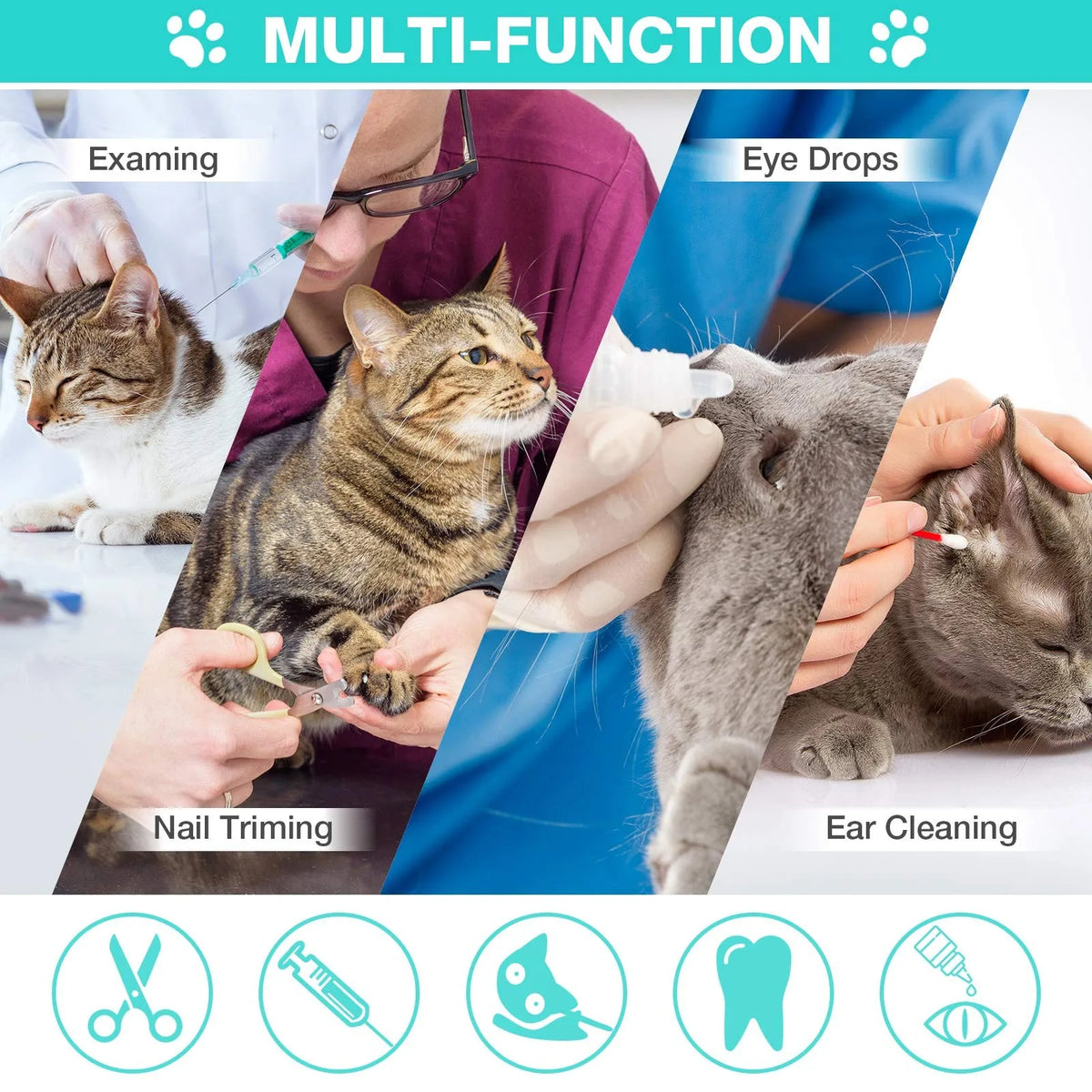 4th Gen Cat Grooming Bag Anti-Scratch Cat Bath Net Bag for Shower Nail Trimming Injecting Breathable Mesh Cat Washing Restraint