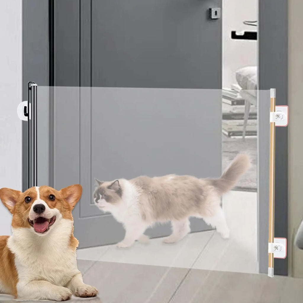 Pet Gate Retractable Portable Retractable Gate Indoor Screen Blocker Barrier Folding Expandable Divider For Puppy Toddler