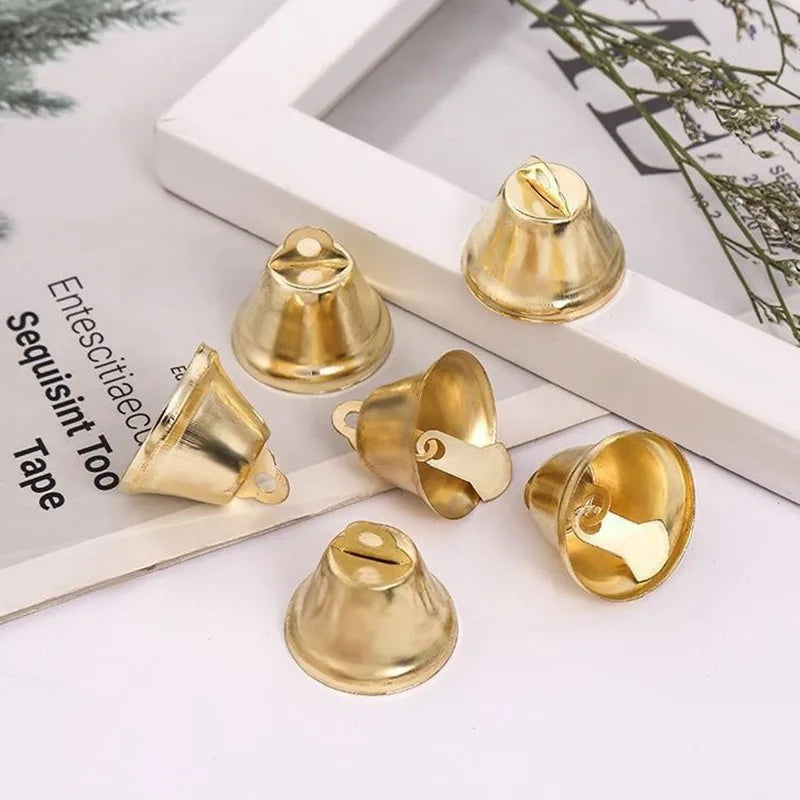 10/20/30Pcs Xmas Gold Small Jingle Bells Hangable Metal Bell Wedding Christmas Decor DIY Crafts Pet Accessories-35/38/45/50mm
