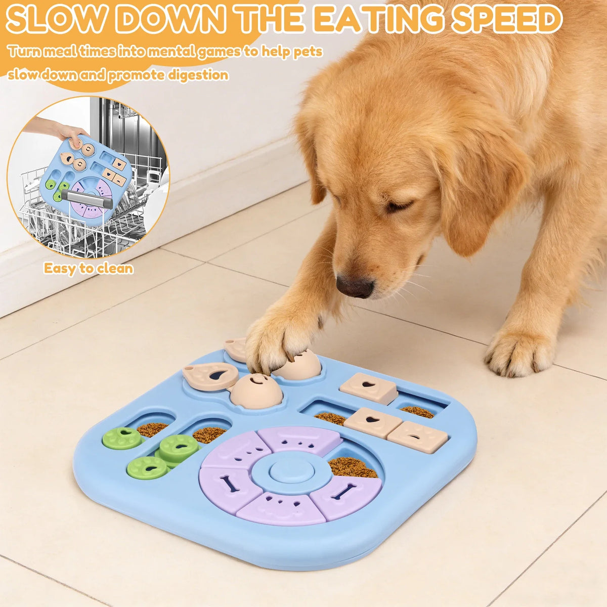 Interactive Dog Puzzle Toy & Treat Dispenser, Non-Slip
