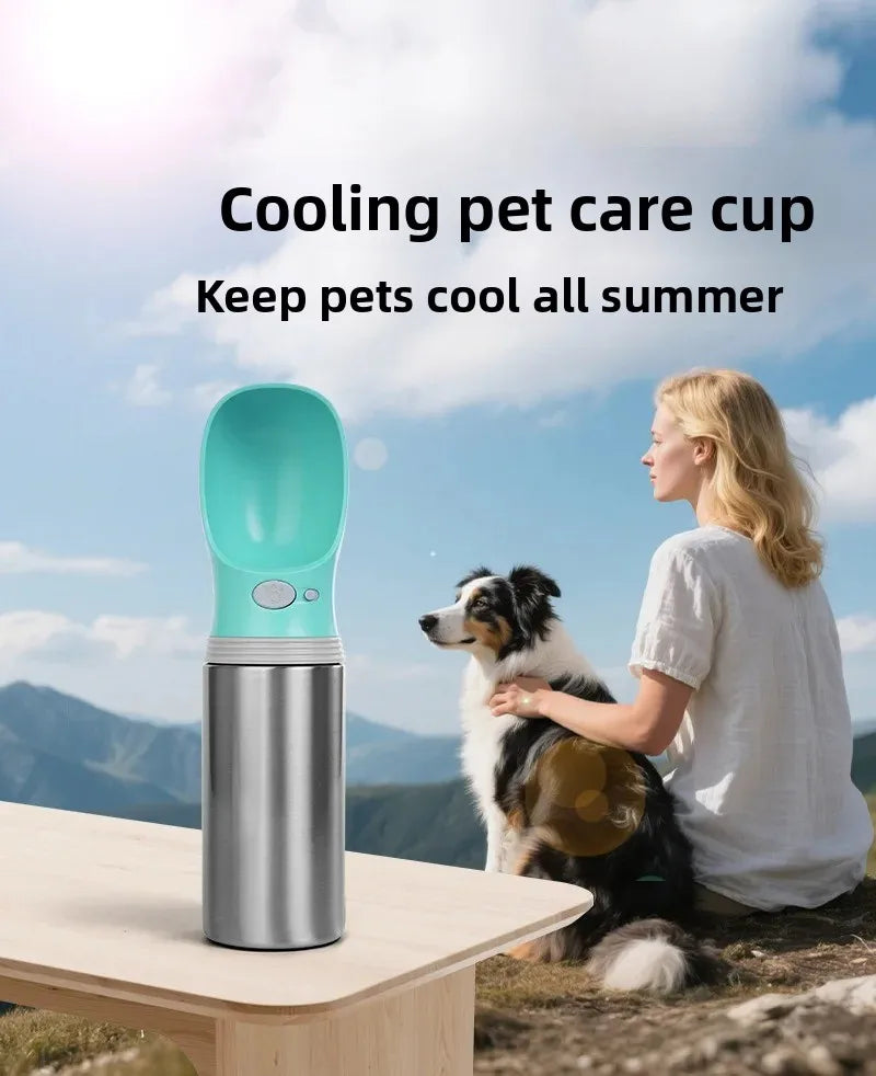 Double-Layer Stainless Steel Pet Water Bottle