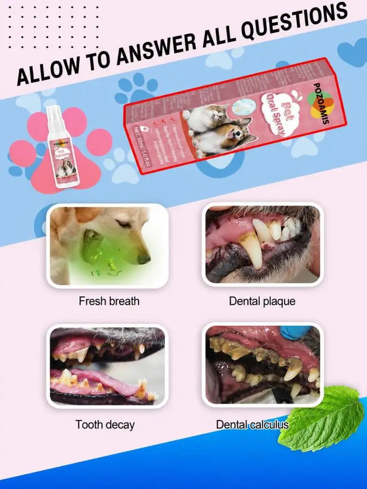 Pet Oral Care Liquid for Cats and Dogs, Freshen Pet Breath, Gentle Gum Protection, Non-irritating Liquid for Pet Daily Mouth Maintenance