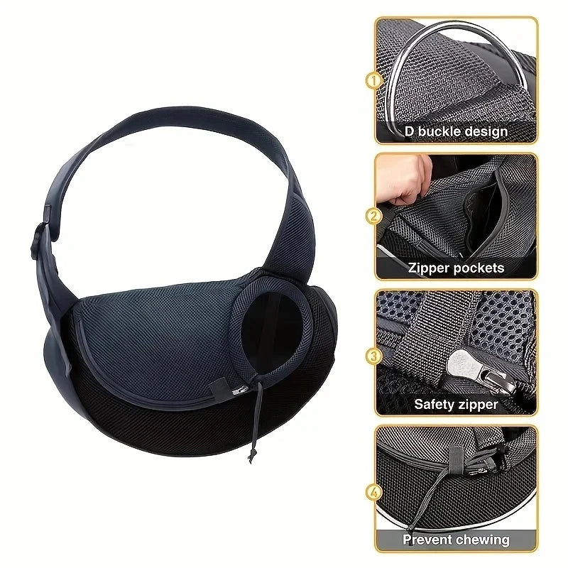 Cat/Dog out backpack,Dog Sling Carrier Breathable Mesh Travel Crossbody Bag For Puppy Cat Hiking Camping
