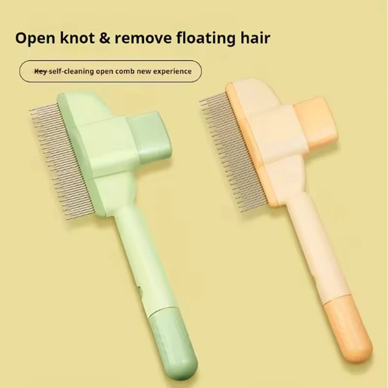 Dual-Purpose Comb for Cats Floating Teeth Hair Remover Brush with Needle Design for Pet Grooming Tool for Long/Short Fur