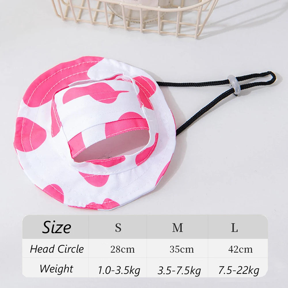 Adjustable Cat Dog Bucket Hat Summer Sun Protection Cap for Small Medium Dogs Shiba Inu Corgi Puppy Kitten Outdoor Pet Headwear