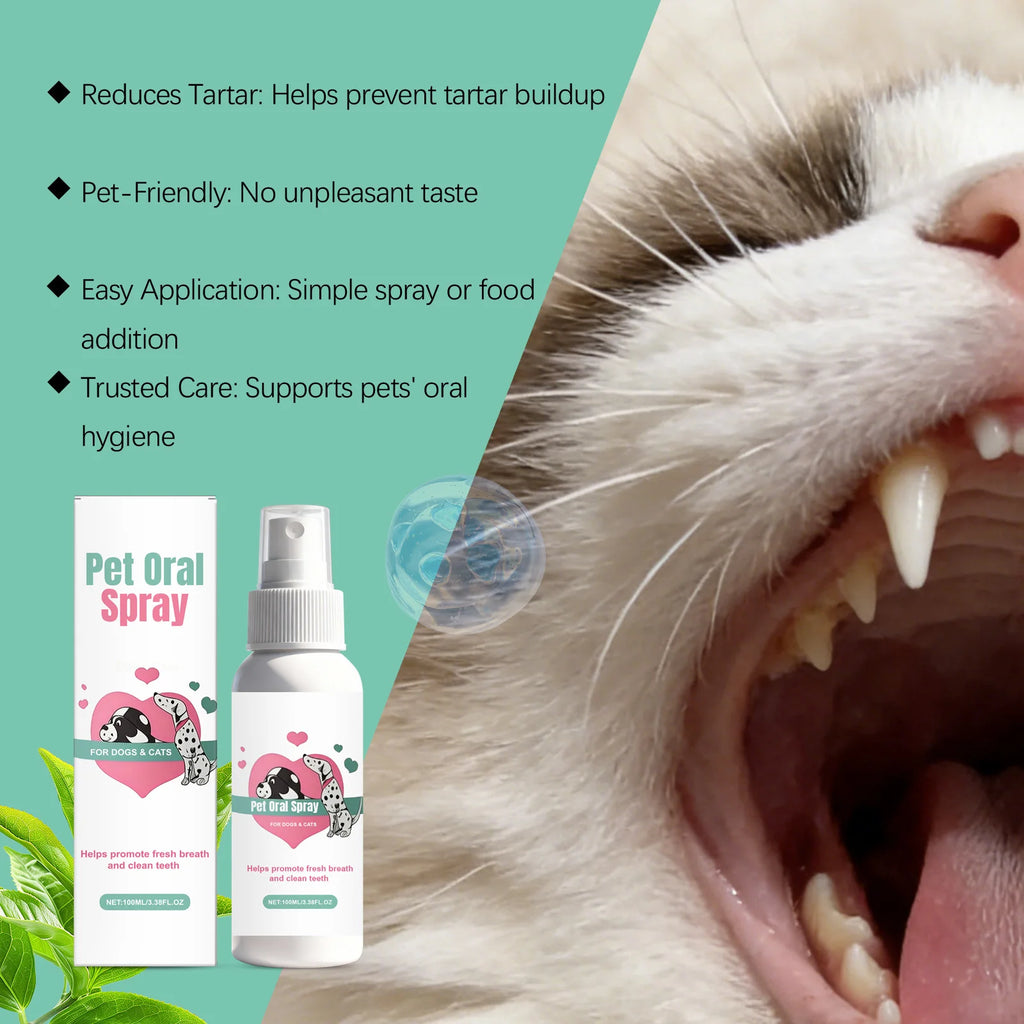 Pet Oral Spray - Fresh, Clean, Protective, Gentle, Effective and Plaque-Reducing for Cats and Dogs' Dental Hygiene
