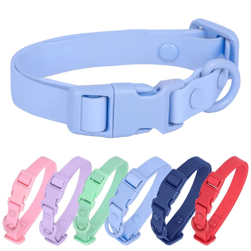 New Macaron Colored PVC Dog Collar Waterproof Dirt Resistant Easy To Clean Pet Collar Adjustable Neck Collar Pet Dog Collar