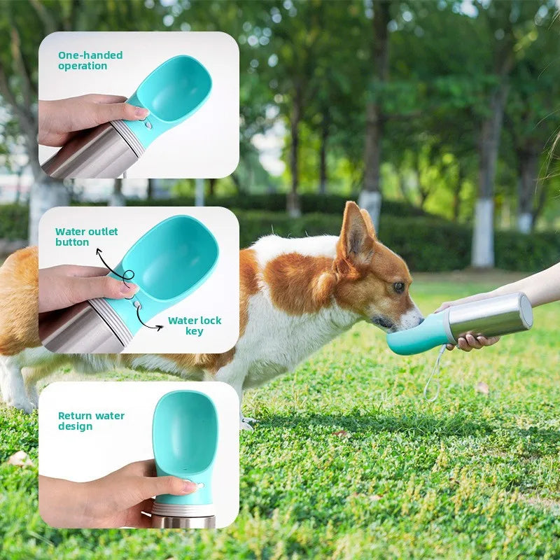 Double-Layer Stainless Steel Pet Water Bottle