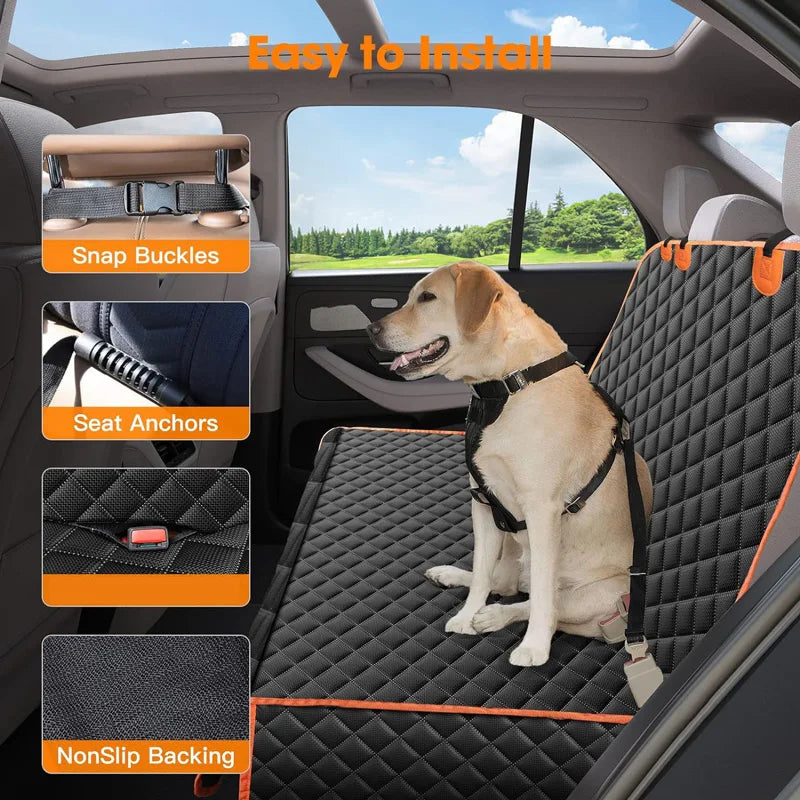 Dog Car Seat Cover Waterproof Pet Dog Carriers Travel Mat Hammock For Small Medium Large Dogs Car Rear Back Seat Safety Pad
