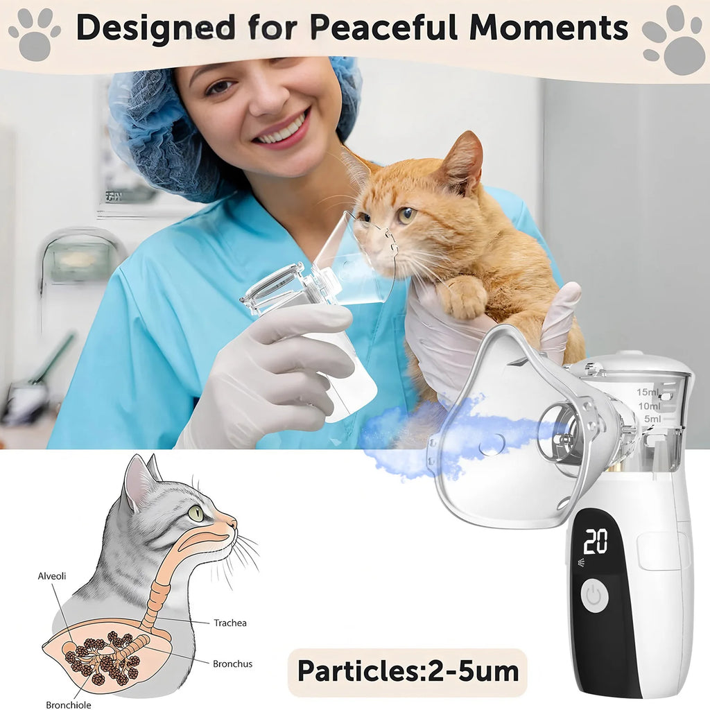 Pet Asthma Inhaler Nebulizer Veterinary Device, Easy-to-Use Respiratory Therapy Machine for Dogs and Cats,Pet Health