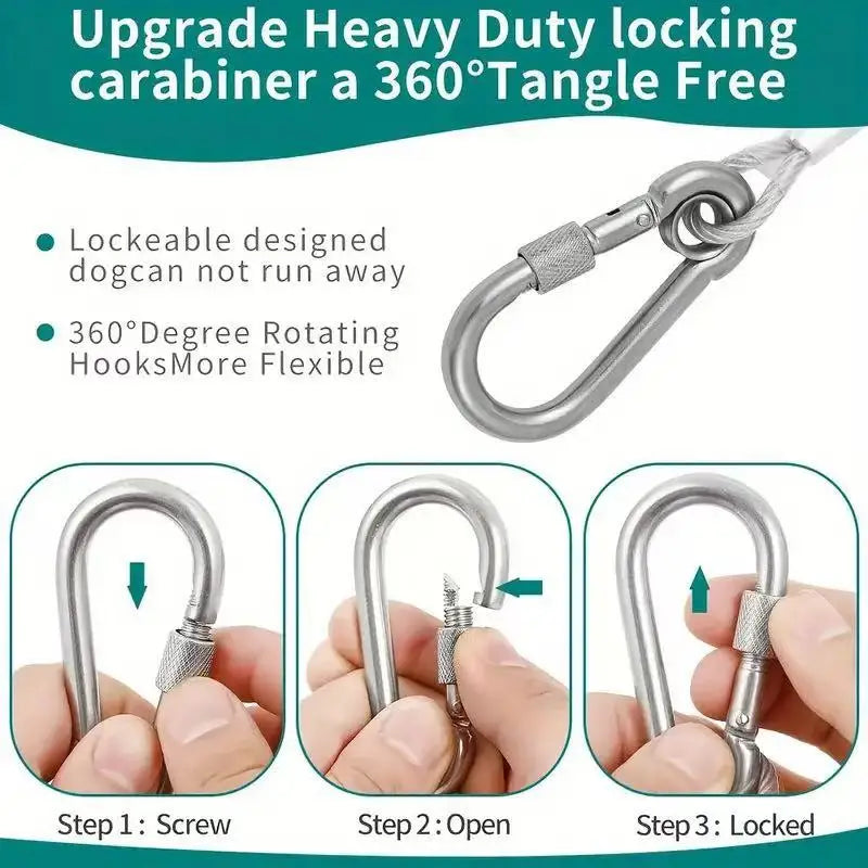 1pc 2/5/10meters Versatile Clothesline Stainless Steel Rope for Outdoor Camping Traction Ropes Thickened Dog Pet Leash