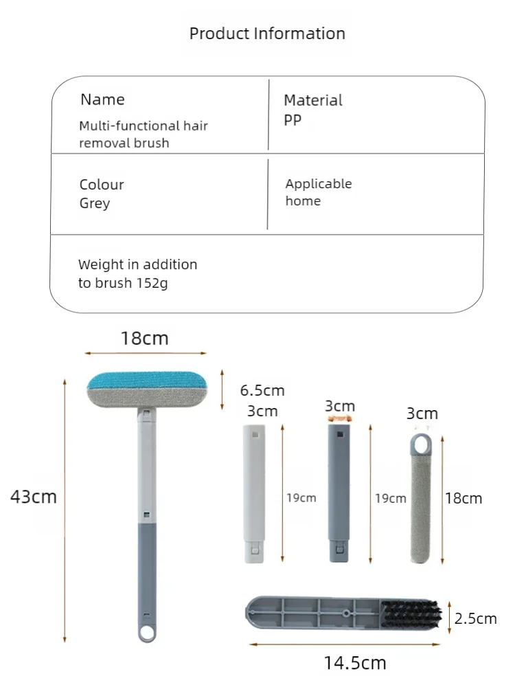 Pet Hair Removal Long Handle Static Dog Hair Removal Pet Grooming Tool Carpet Cat Scratching Pad Pet Bed & Furniture Carpet