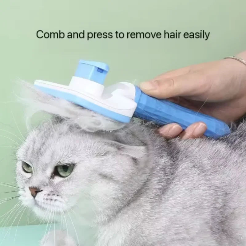Self-Cleaning Needle Comb with Massage Bristles for Dogs & Cats