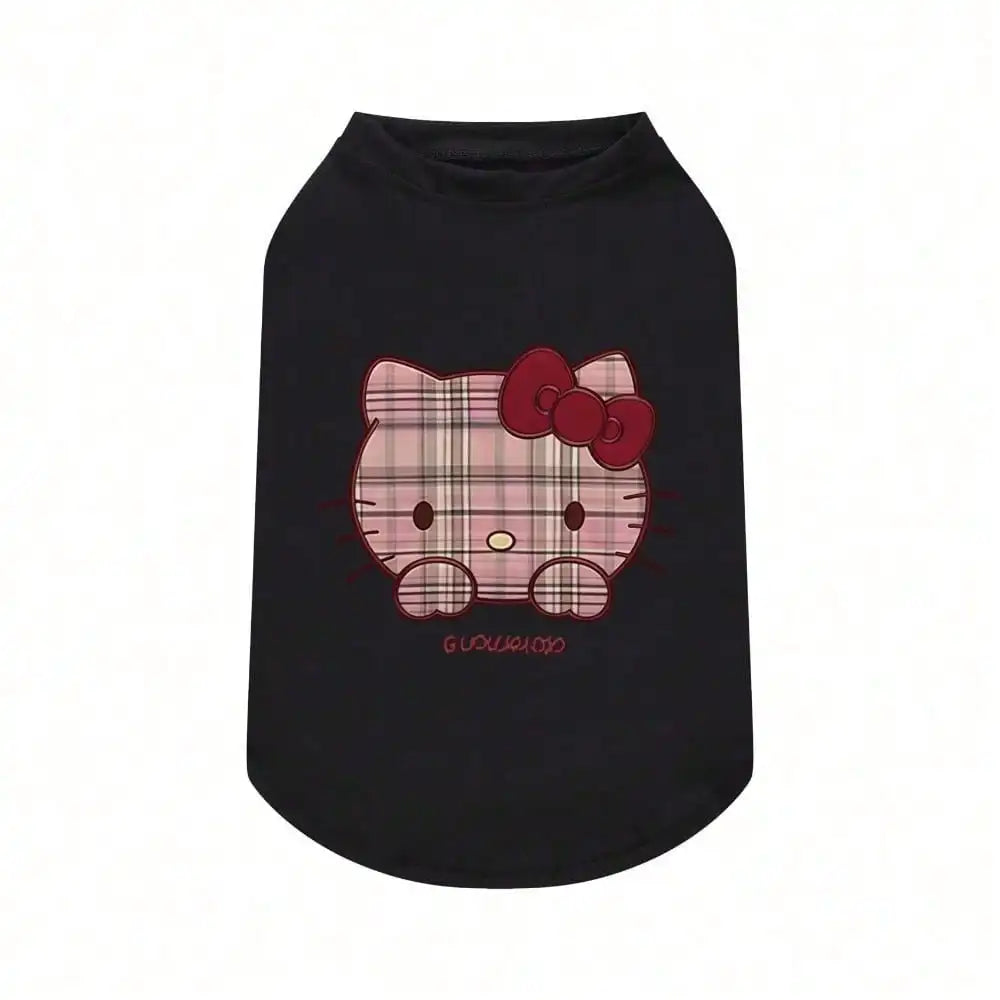 Printed pet T-shirt made of polyester fiber material suitable for indoor and outdoor leisure, entertainment cat and dog clothing