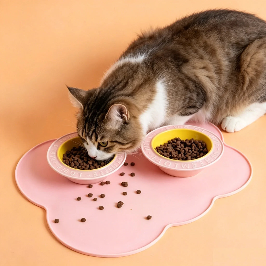 Pet Food Mat Pet Waterproof Mat Dog Cat Bowl Mat Silicone Non-slip Pet Feeding Mat Leak-proof Dog Eating Bowl Tray Cushion