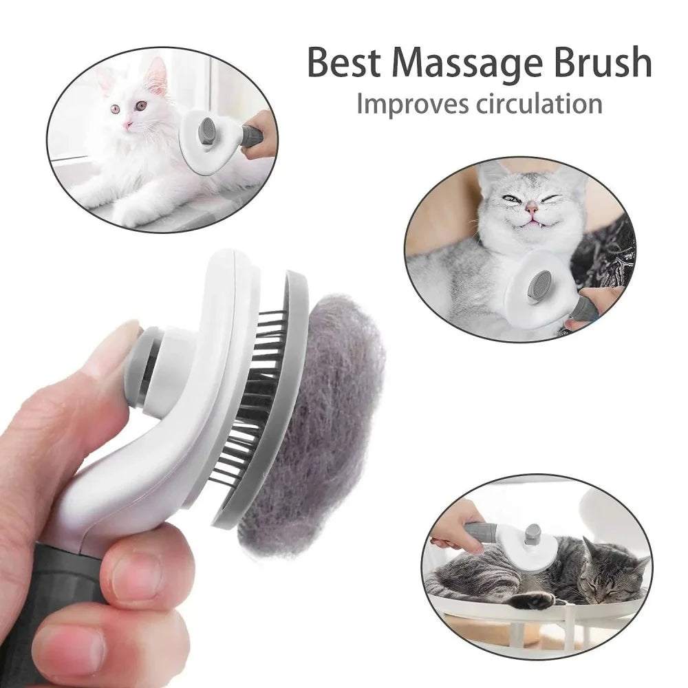 Self-cleaning Pet Hair Remove Comb Cat Slicker Brush Pet Hair Removal Comb For Cats Grooming Brushes Dog Combs Cat Accessories