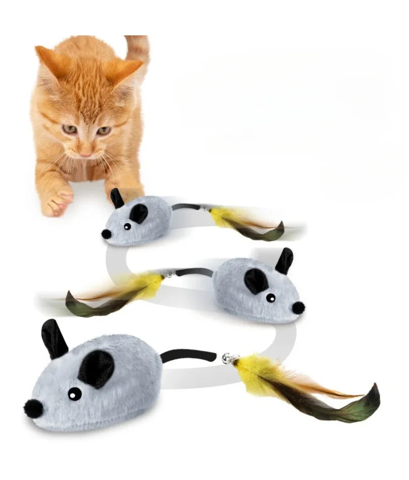 Automatic Sensing Moving Mouse Interactive Cat Toys Electronic Remote Squeaky Cat Toy For Kitten USB Rechargeable Pet Plush Toy