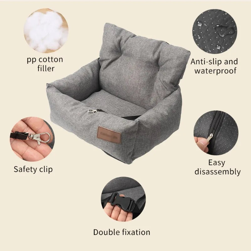 Pet Car Safety Seat Bed Pad Kennel Removable Washable Pet Supplies Four Season Universal Outdoors Traveling Indoor Dog Car Seat