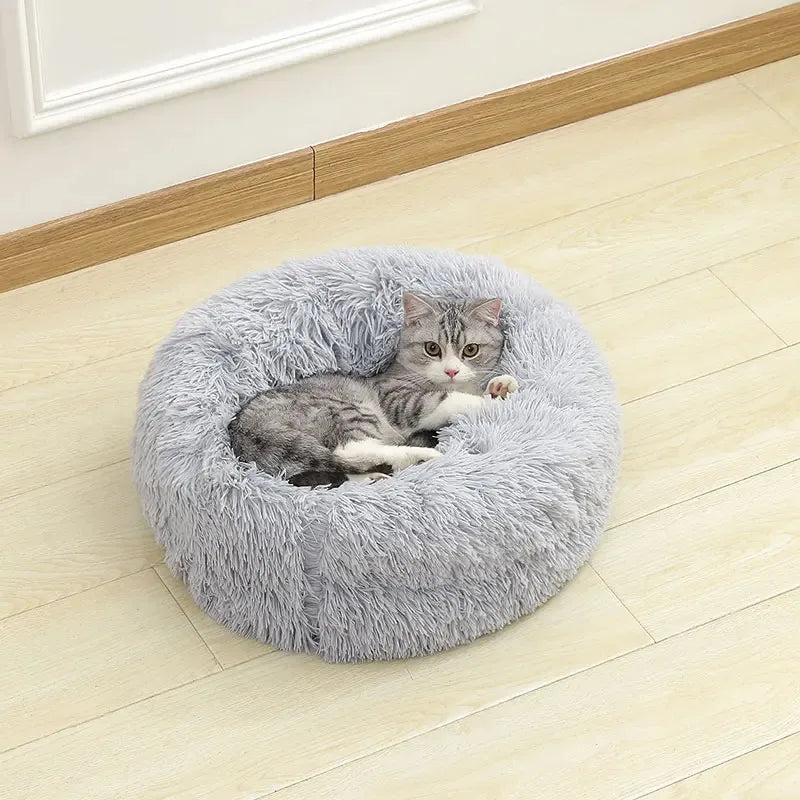 Soft Long Plush Dog Bed House – Cozy Pet Basket, Cushion, Cat Mat, Best for Dogs & Cats