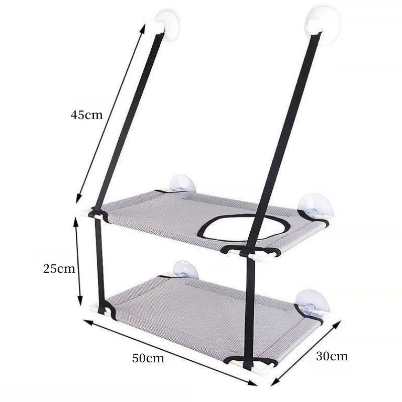 Cat Hammock Window Bed Kitten Sunny Seat Hanging Mount Beds Cat Sofa Double-Decker Tunnels Suction Cup Wall Pet Hanging Winter