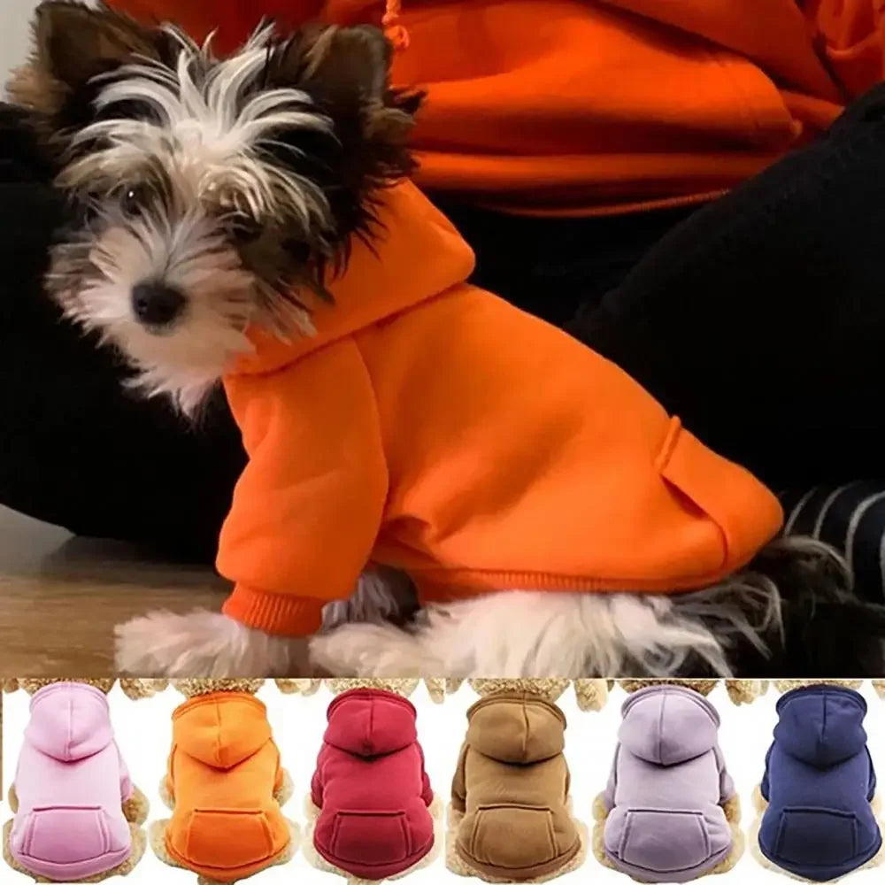 Cotton Hooded Dog Sweatshirt with Pocket