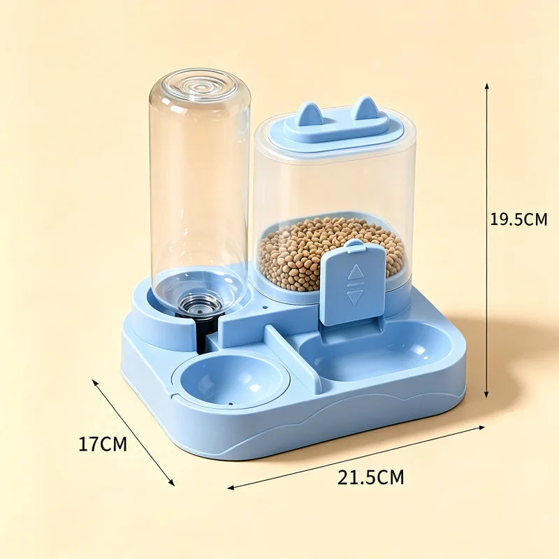 Cat Feeding Station with Dry Food, Wet Food and Water Bowls