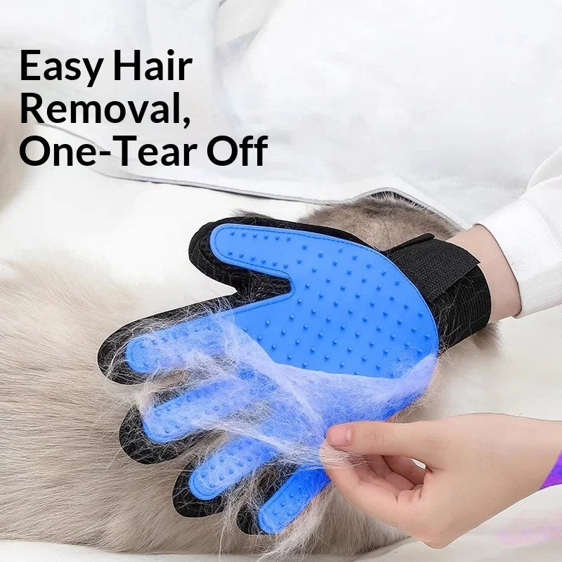 Silicone Pet Grooming Glove – Left, Right or Pair, Blue/Green/Red