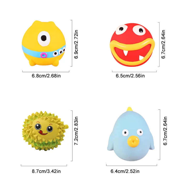 Pet Squeaky Toys Pet Ball Toys Dog Chewing Rubber Ball Cleaning Tooth Dog Chew Toy For Dogs Bite Resistant Sounder Pet Supplies