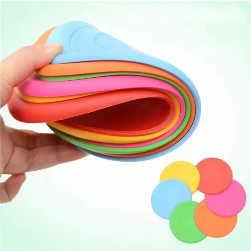 Chewable Pet Training Durable Frisbee Toy Tear Resistant Soft Rubber Flying Disc For Dogs Exercise Play Fetch Training Supplies