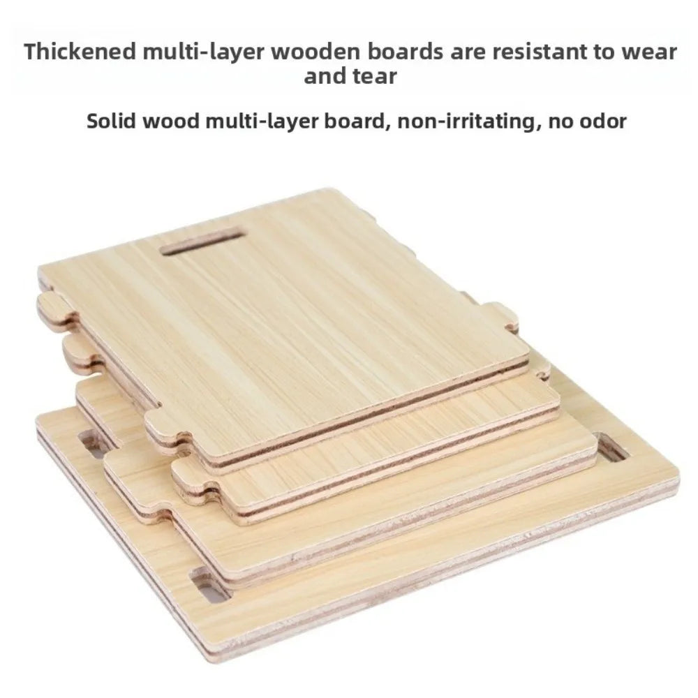 New Wooden Hamster Villa Easy to Install Durable Seesaw Swing Chewable Cage Accessories Hamster Climb Toy Pet Supplies