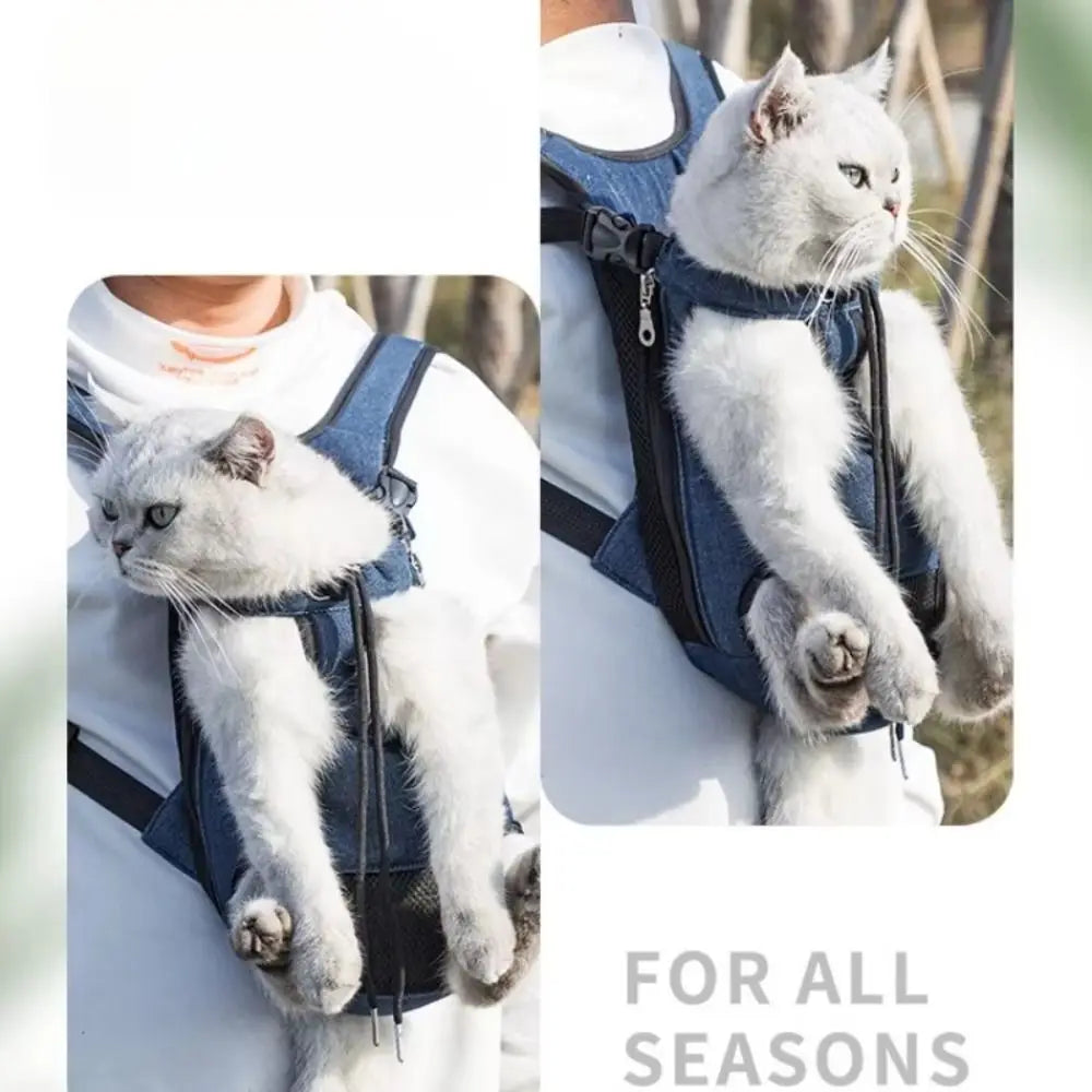 Adjustable Cat Carrier Bag Pet Double Shoulder Backpack Breathable Bag Outdoor Travel Camping Hiking Cat Bag Dog Bag