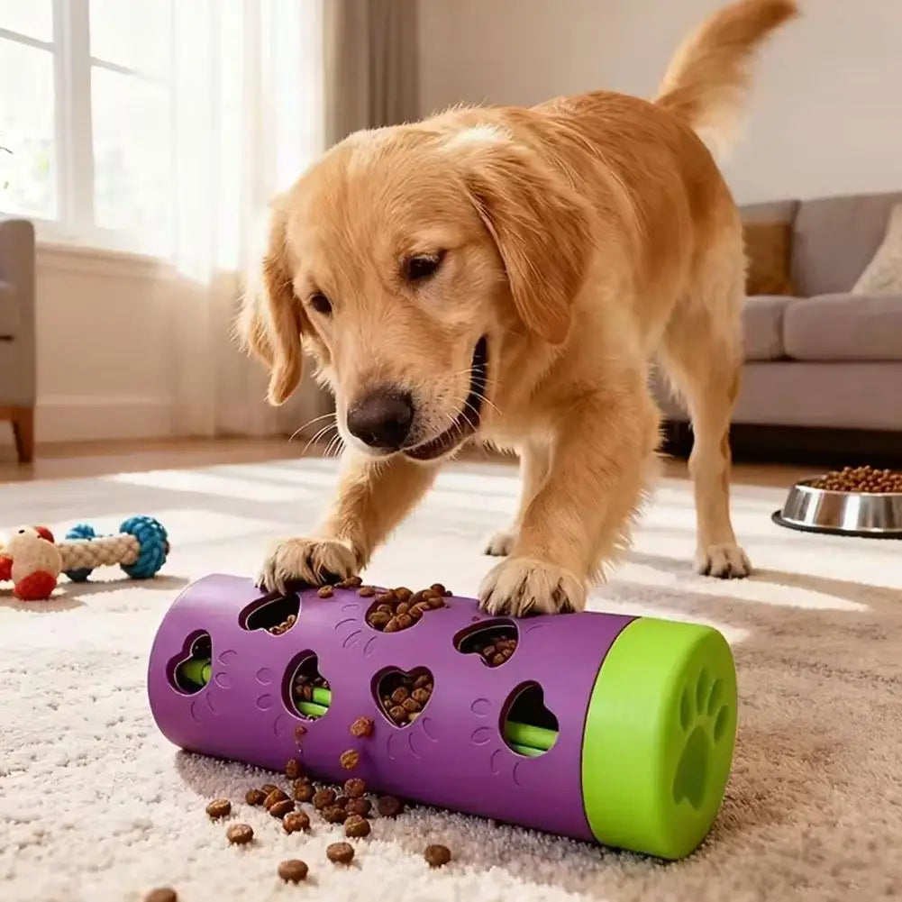 Pet Slow Feeder Treat Dispensing Roller Toy Detachable Durable Chew-Friendly Interactive Dispenser for Small Medium Dogs & Cats